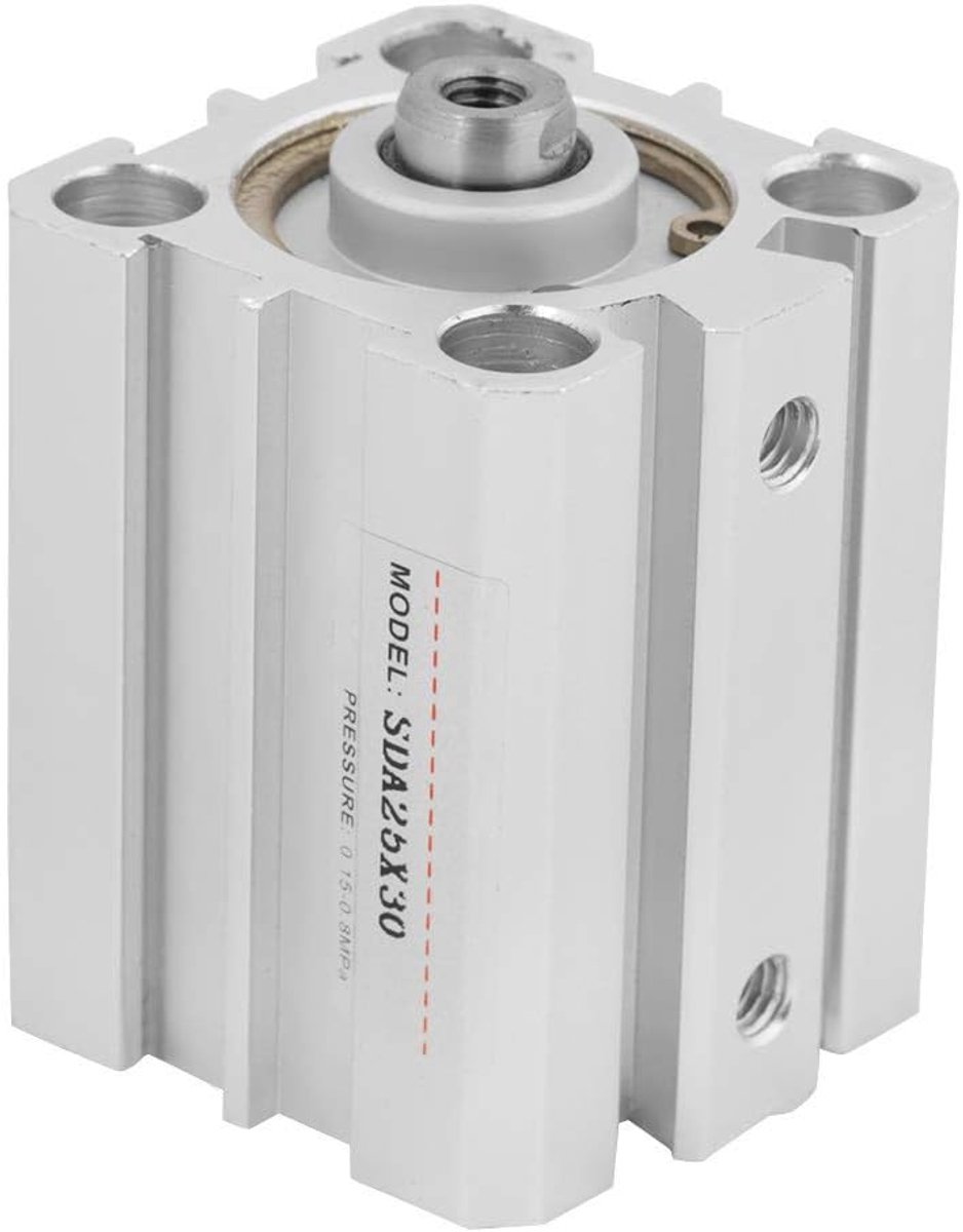 SnelShoppen - Double Acting Pneumatische Luchtcilinder 30mm, Aluminium Compacte Cilinder 1,18 Inch Slag, Ronde Buizen Luchtcilinder met Dubbele Dichti