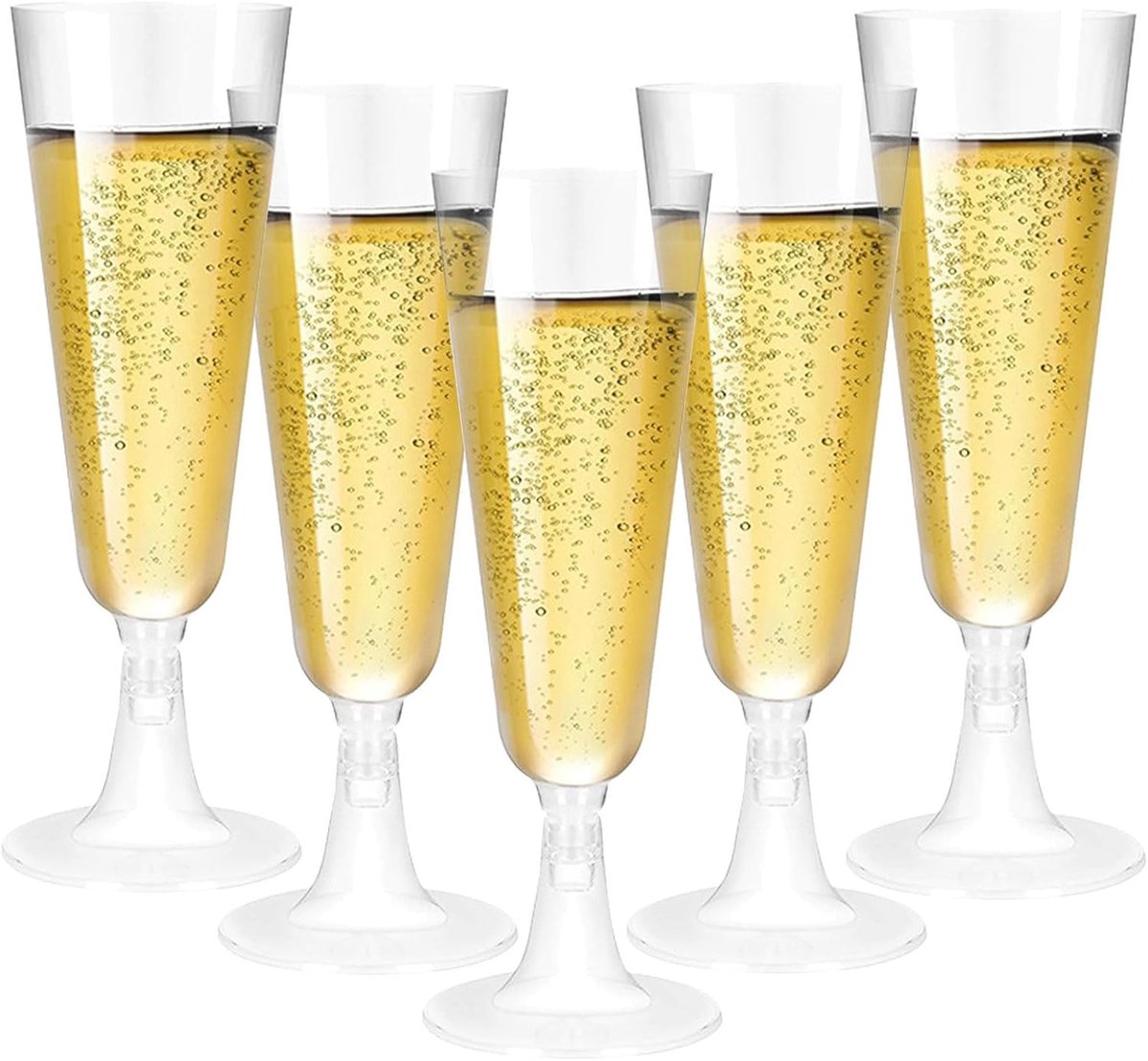 Champagneglazen - Transparant - 16 cm x 5,5 cm - Herbruikbare Plastic Flutes - Voor Bruiloften en Feesten