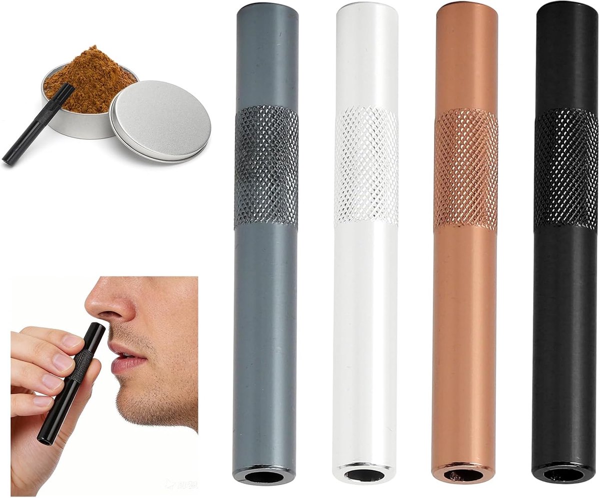 SnelShoppen - 4x Herbruikbare Rietjes, 7cm Draagbare Rietjes, Premium Aluminium Tubes voor Picknicks, Kamperen, Reizen, Hygiënisch en Milieuvriendelij