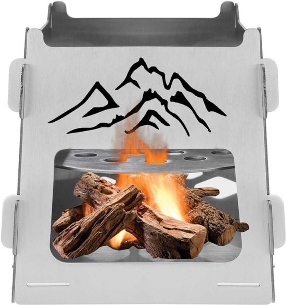 Draagbare vuurkorf voor kamperen, opvouwbare barbecue grill van roestvrij staal voor tuin en picknick met draagtas