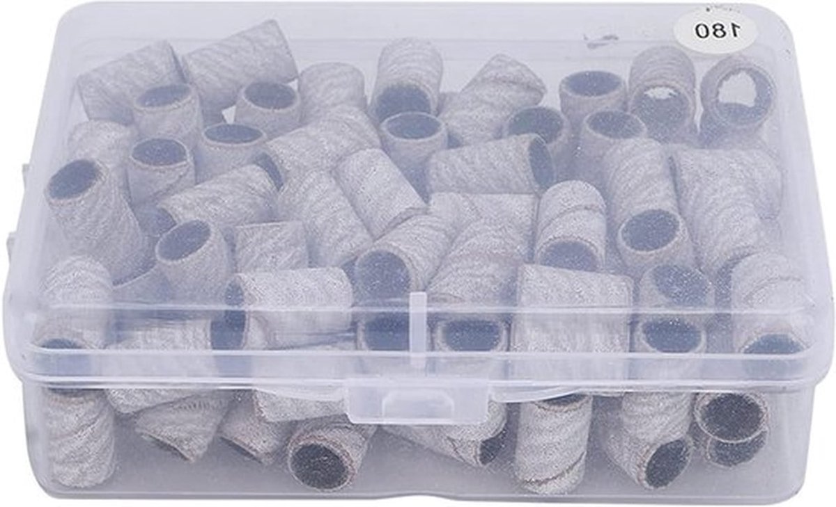 Nagelkunst Schuurbanden voor manicure en pedicure - 100 stuks schuurcirkels voor nageldrills, perfect voor dode huid verwijderen en polijsten (180#)