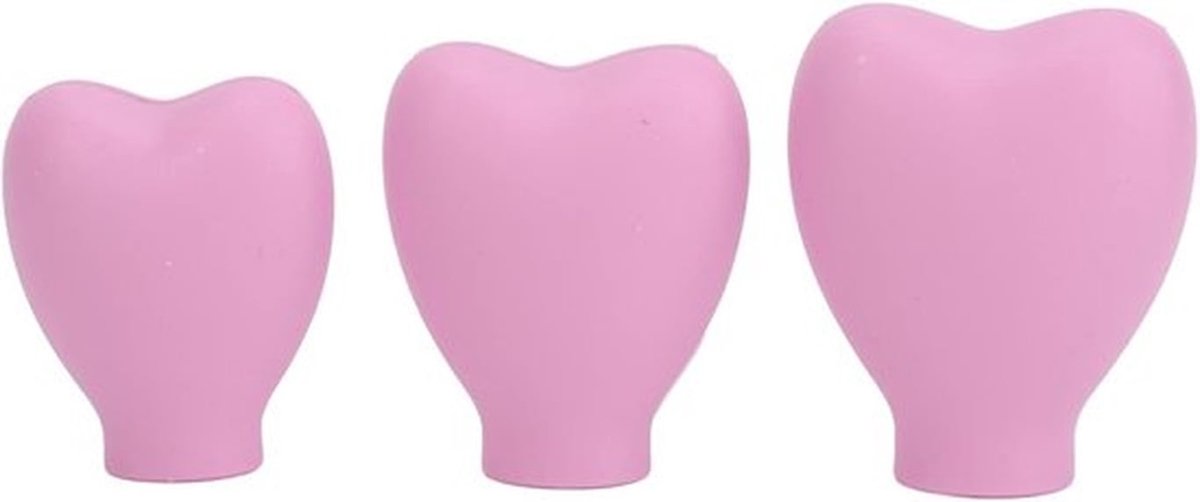 Drie-delige Make-up Borstel Bescherming - Draagbare Siliconen Hartvormige Cosmetische Borstelhoes voor Thuis en Reizen, Ideaal voor Vrouwen en Meisjes