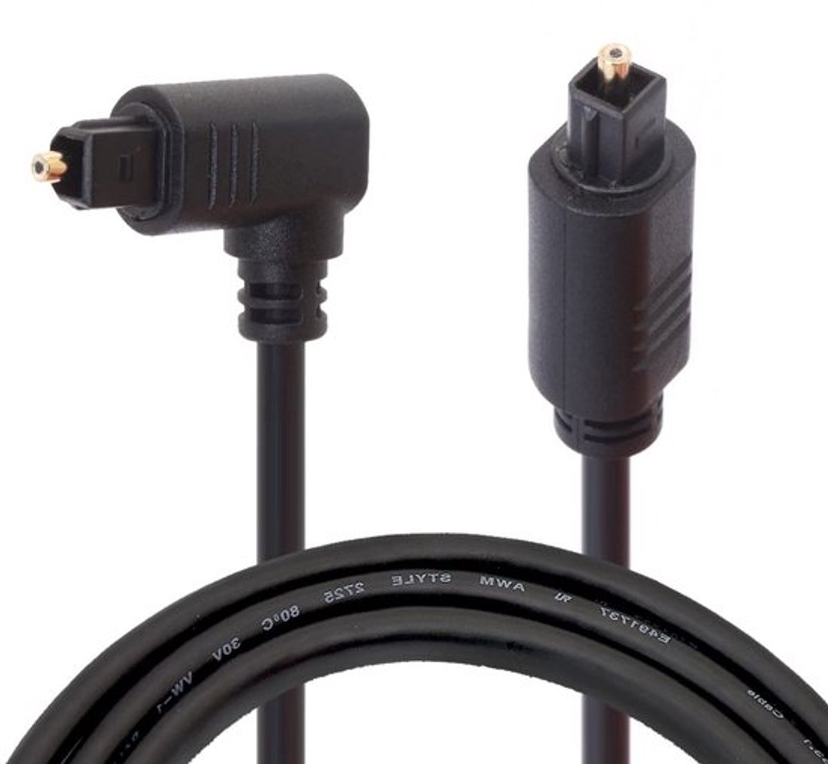 90 Graden Hoek Optische Audiokabel - 24K Vergulde Toslink Kabel voor AV Receiver, Soundbar en Smart TV (1m/3.3FT) - Hoge Kwaliteit Digitale Geluidsoverdracht
