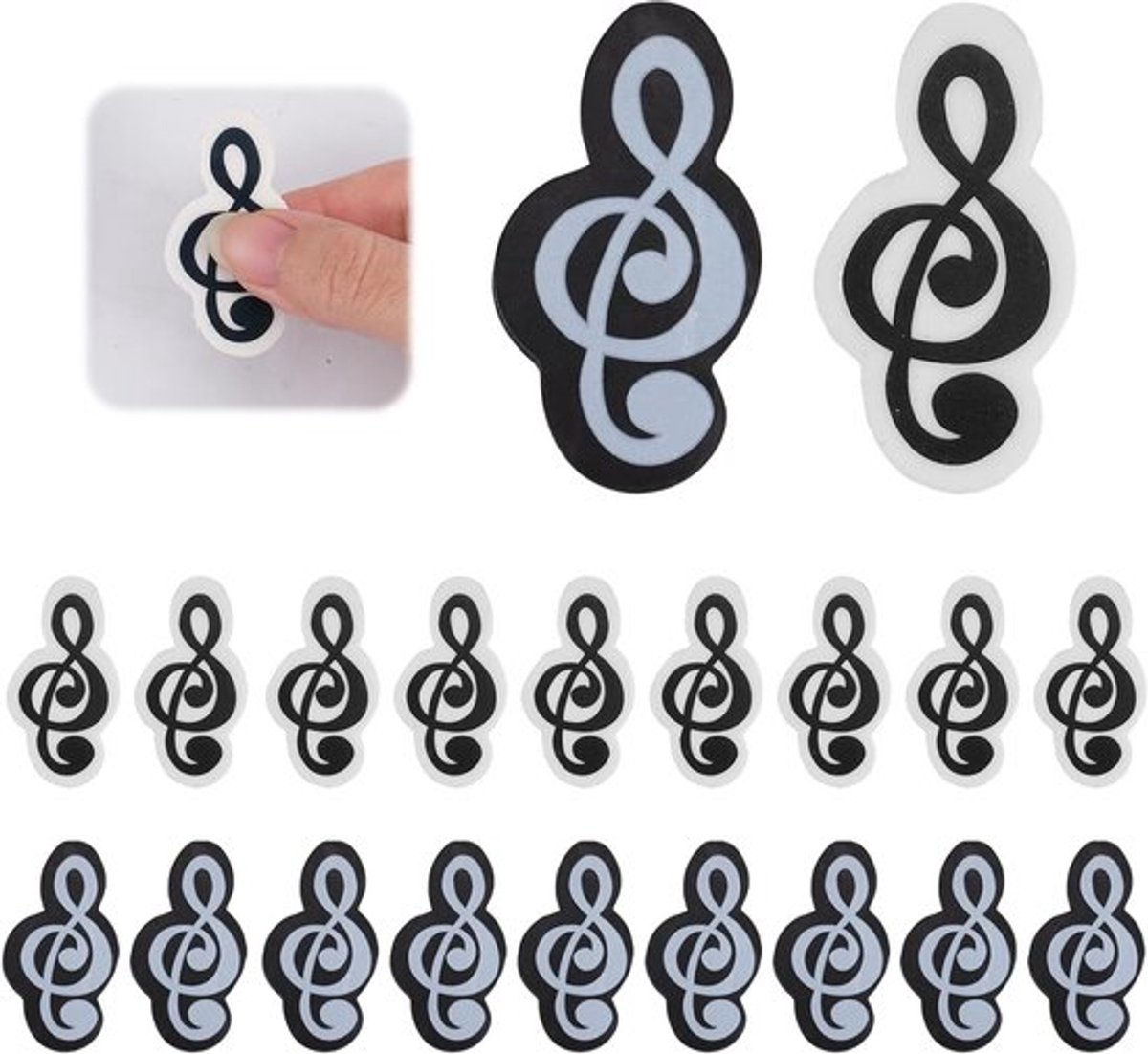 20 Stuks Muzieknotenslijpers, 3D Mini Gum met Muziekthema voor School, Creatieve Kantoorbenodigdheden en Kinderen