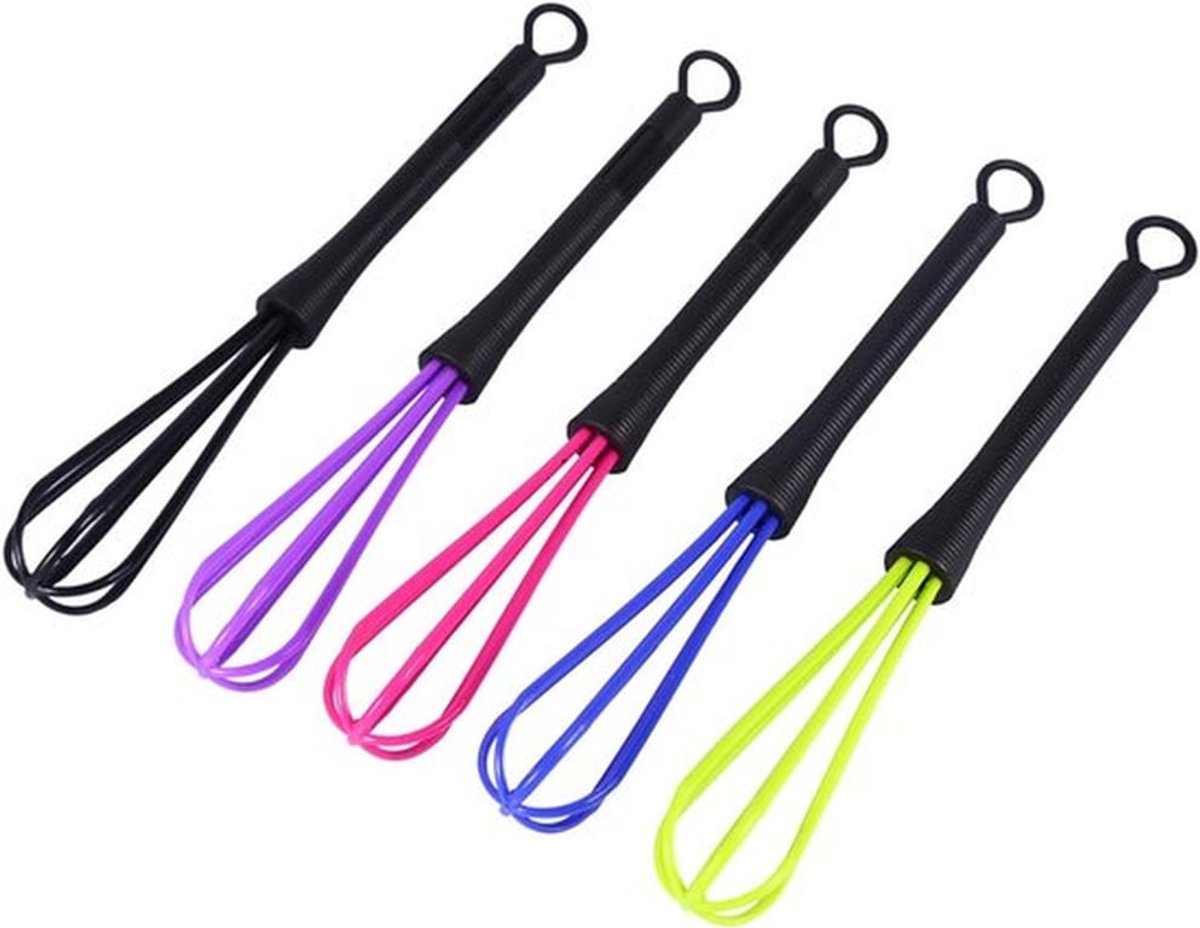 Set van 5 Praktische Haarverf Mengkommen en Kloppers voor Kappers en Keuken - Lichtgewicht Plastic