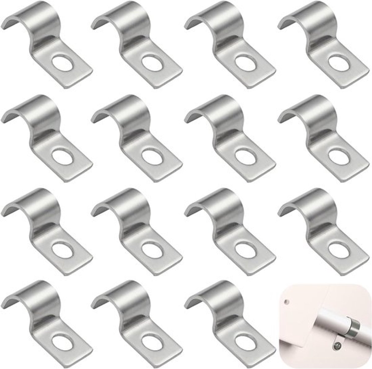 Metalen buisklemmen voor het bevestigen van leidingen en kabels - enkele gaten, 10mm, kabelclips voor stevige montage