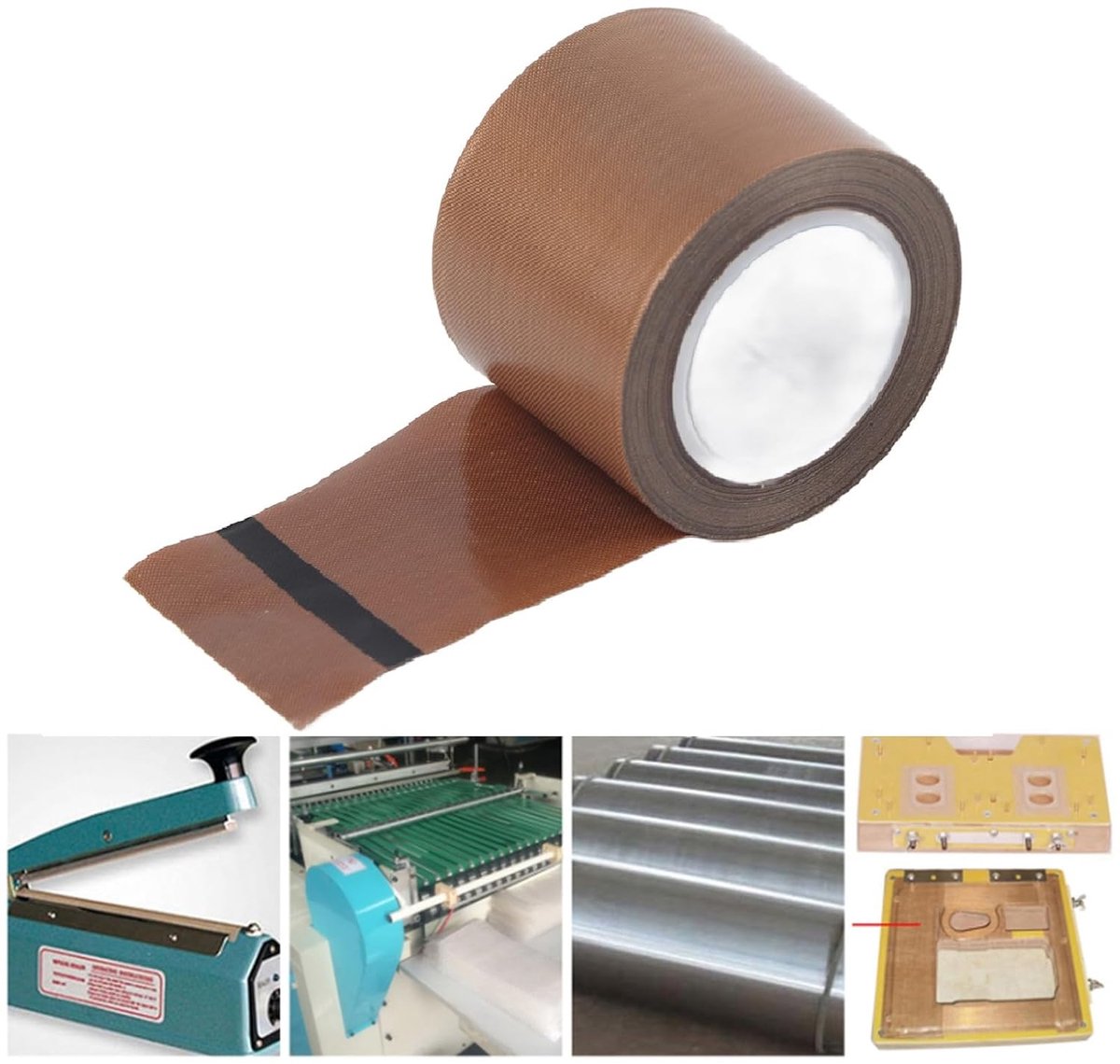 SnelShoppen - PTFE Hechtband, Warmtebestendige Tape, 4 Maten, Dikte 0.18mm, Lengte 10m, Hoge Temperatuur Teflon Tape voor Vacuüm Handiimpulse Seals, I