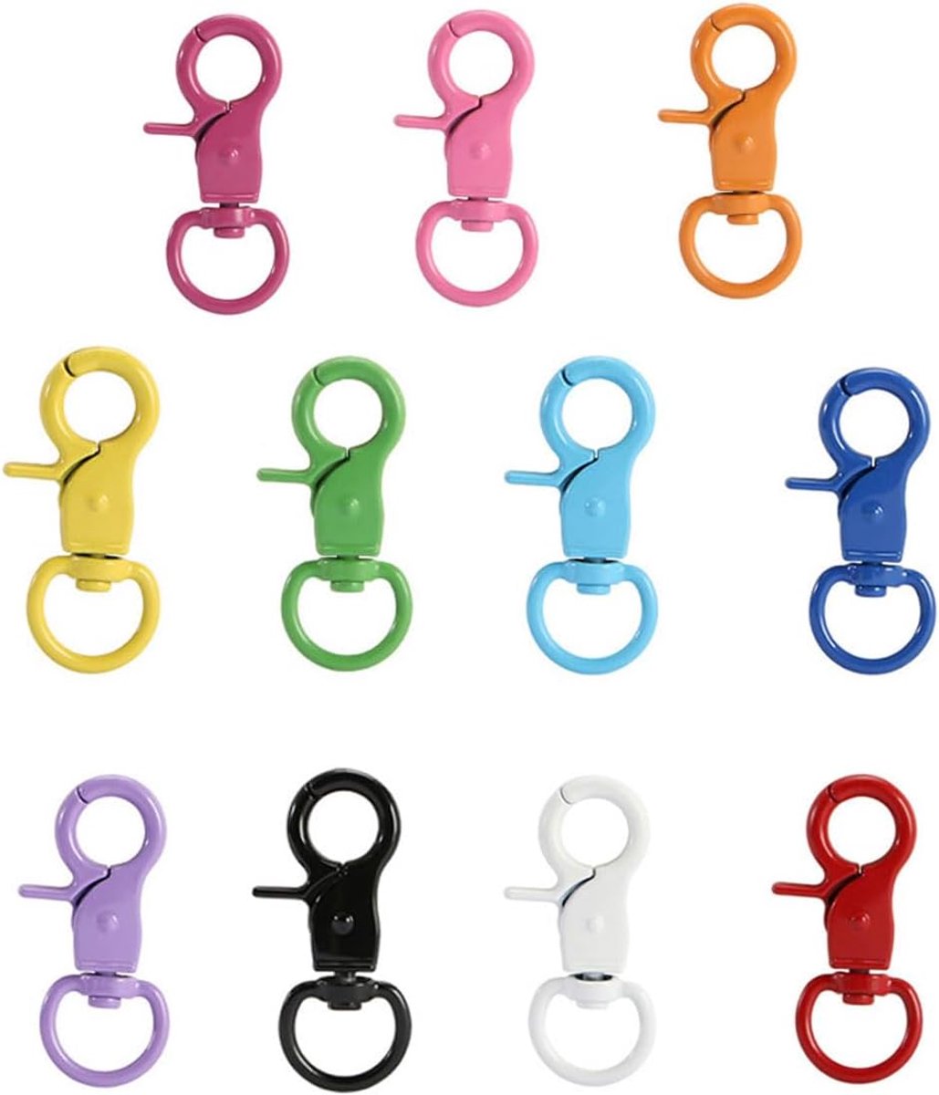 SnelShoppen - 22 Stuks Sleutelhangers met Karabijnhaak - Duurzame RVS Mini Karabiner - Kleurrijke Sleutelhangers voor Feest, Camping, Kinderen, Tuin,