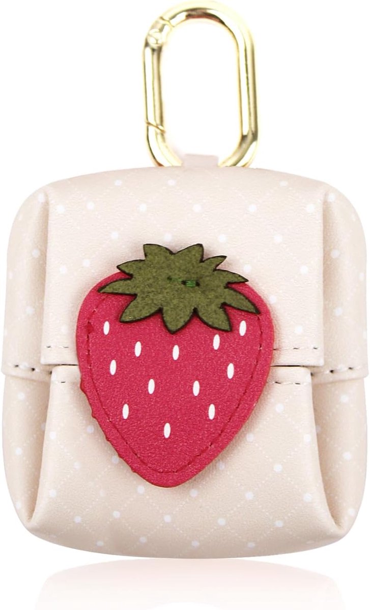 SnelShoppen - Vrouwelijke Mini Portemonnee - Vouwbare PU Leren Fruitvormige Portemonnee voor Vrouwen en Meisjes - Schattige Aardbei Rode Koffer Organi