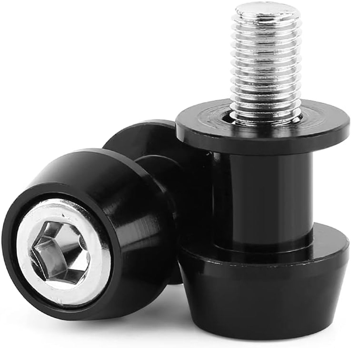 SnelShoppen - Motor Swingarm Spools Slider Aluminium Swing Arm Spool Sliders Stand Swingarm Bobbins 8mm Zwart - Duurzaam en Beschermend