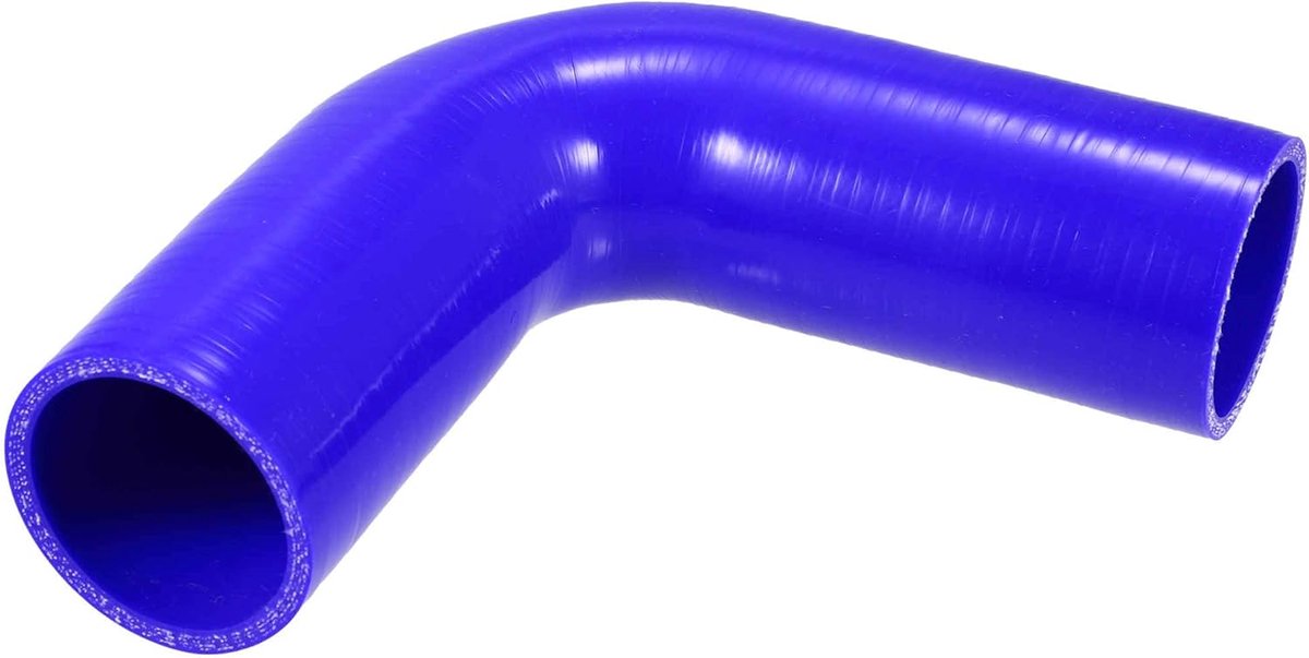 SnelShoppen - Universele 54mm Siliconeslang 90 Graden Auto Koppeling Blauw - Hoogwaardige Slang voor Motorverbindingen - Temperatuurbereik -60℃ tot 30