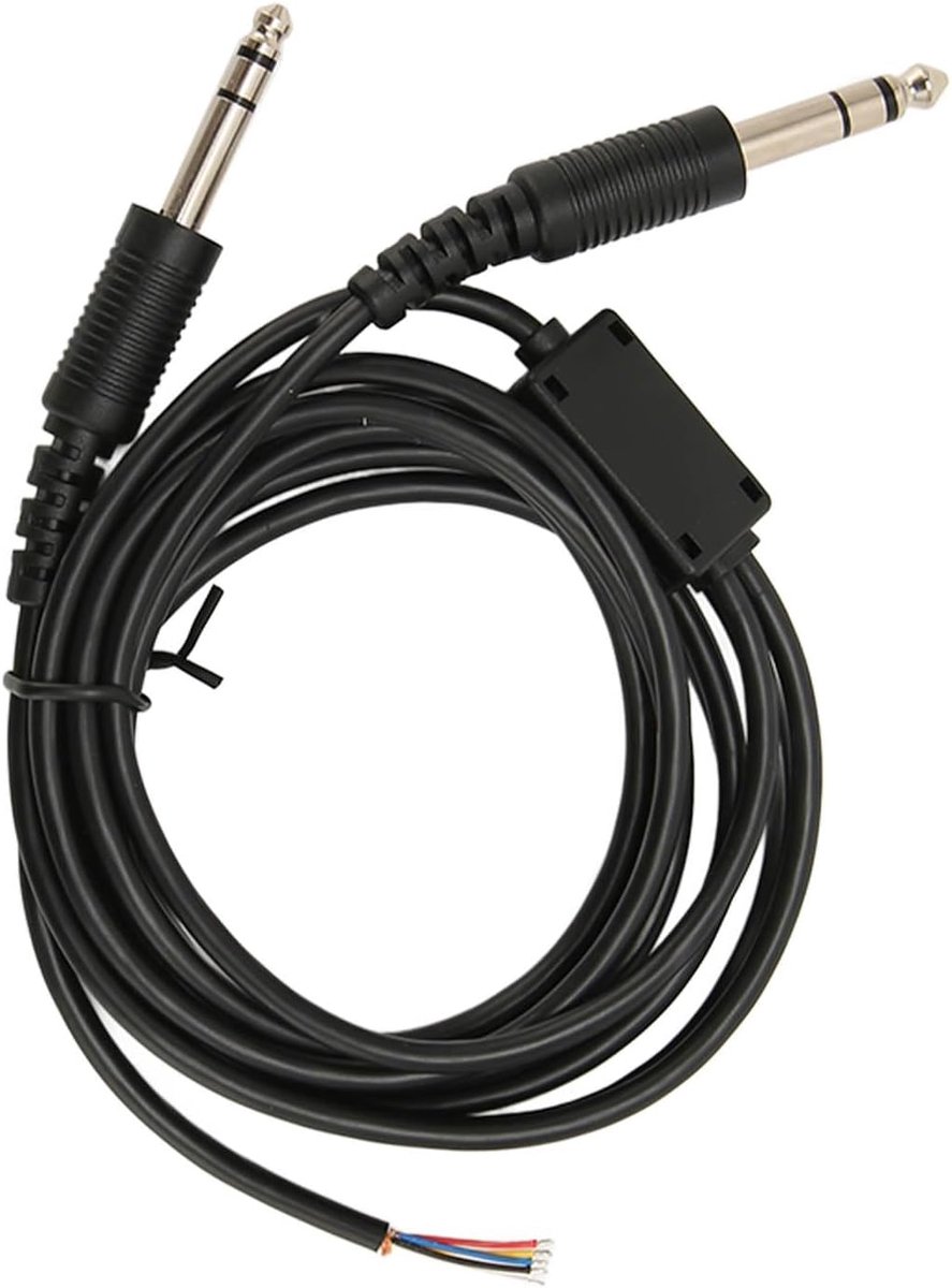 SnelShoppen - Vervangende Kabel voor Luchtvaart Headset 2M Lang met Duurzaam PVC voor Dubbele GA Plug, Flexibel en Ideaal voor David Clark AVCOMM Pilo