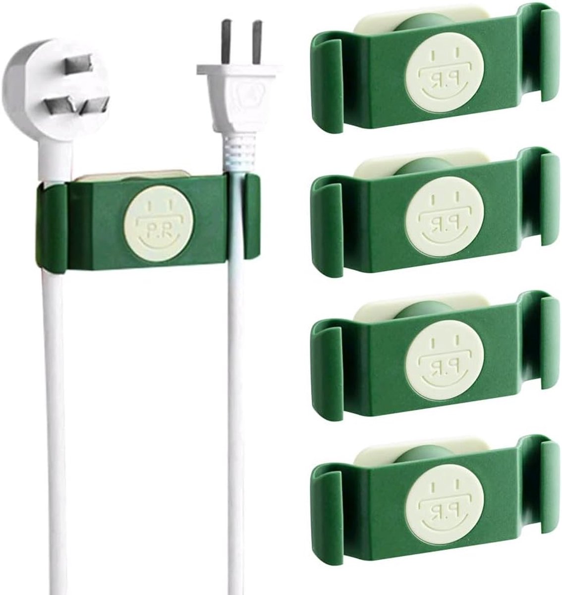 SnelShoppen - 4 Stuks Kabelhouder voor Keukenapparaten - Kabel Organizer voor Blender, Koffiezetapparaat en Airfryer - Groene ABS Plastic, Duurzaam en