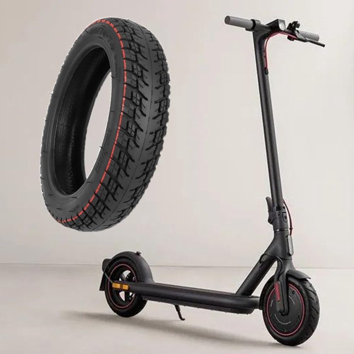 SnelShoppen - 10 Inch 60/70-7.0 Rubber Off-Road Massieve Band Voor Elektrische Scooter, Duurzaam, Hoogwaardige Materiaal, Ideaal Voor Buiten Gebruik