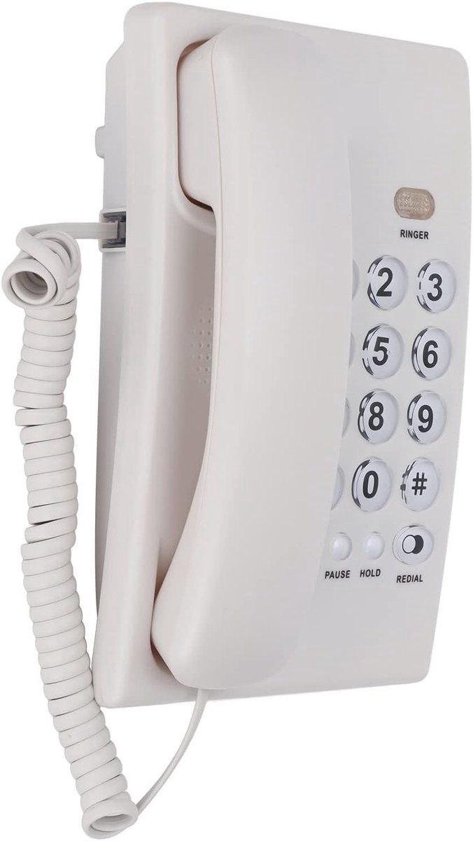 SnelShoppen - Desktop Vaste Telefoon voor Senioren, Grote Toetsen en Bedrade Telefoon voor Thuis, Hotel en Kantoor (Eenvoudig Ontwerp) (Wit)