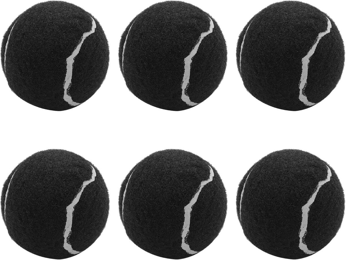 Tennisballen voor Beginners - 6 Packs Slijtvast en Elastisch, Ideaal voor Training en Oefeningen, 66mm, Zwart