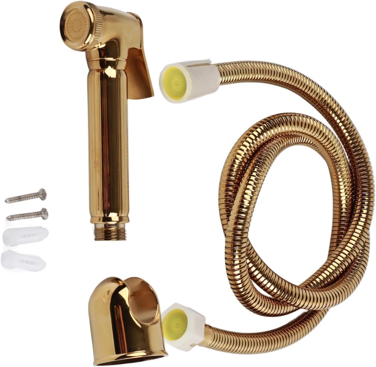 SnelShoppen - Solid Brass Wandmontage Douche, Gouden Bidet Sprayer voor Toilet, Hand Bidet Set, Ideaal voor Badkamer, Hygiëne en Babyverzorging