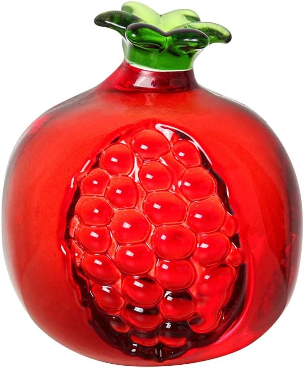 SnelShoppen - Crystal Granaatappel Beeldje Ornament Kunst Fruit Tafeldecoratie Glazen Ornament voor Thuis Kantoor Souvenir Cadeau - Granaatappel