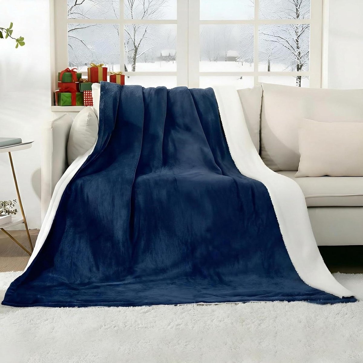 Elektrische Deken - Verwarmingsdeken Flanel - Genieten van Warmte - 4 Warmtestanden Automatisch - 130x180 cm - Donkerblauw