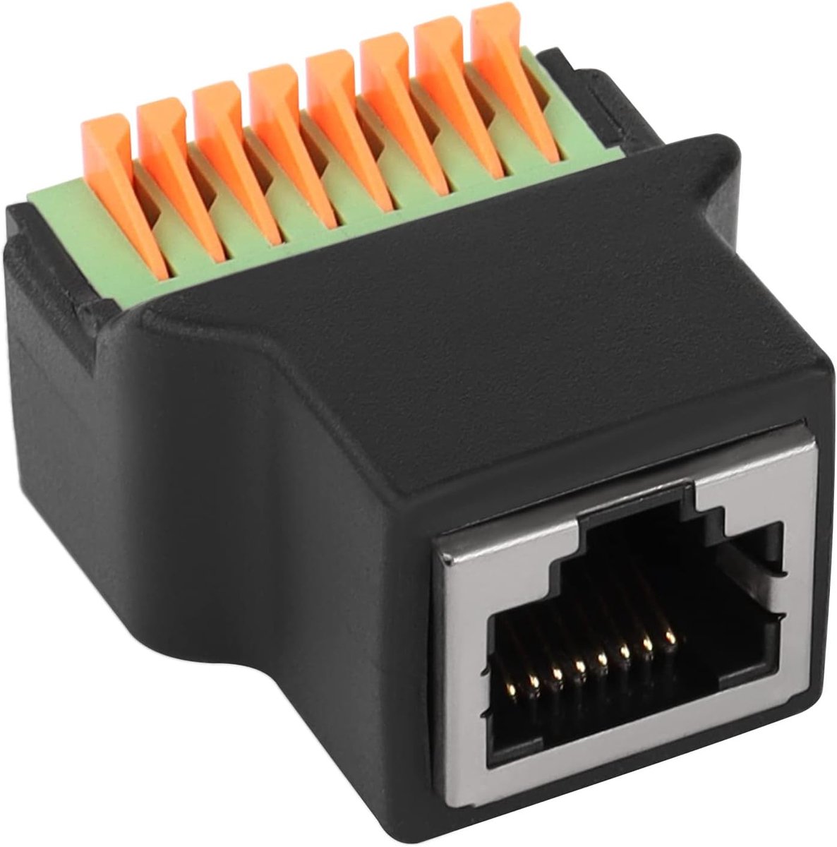QIANRENON RJ45 to 8Pin Quick Connect Solderless Adapter - Female to 8Pin Terminal Network Connector, for CAT5/6/7 - ShopVlot