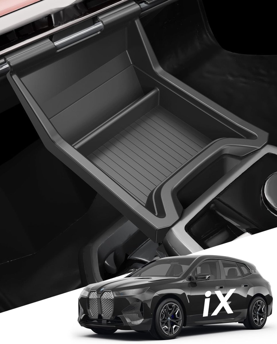 Organiser tray voor centrale console voor BMW iX 2022-2025 met antislip vloeibare silicone, praktische opslagoplossing en gepatenteerd ontwerp