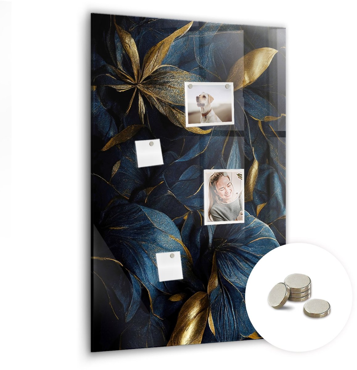 Coloray Glazen Magneetbord - Magnetisch Bord Bloemenpatroon - 60x90 cm - Veelkleurig Magneetbord - Magnetic Board - Woonkamer Decoratie