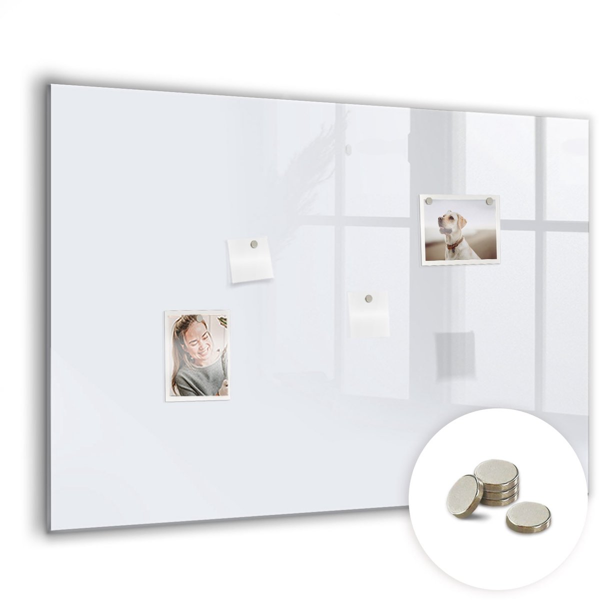 Coloray Glazen Magneetbord - Magnetisch Bord Goudgele kleur - 100x70 cm - Wit Magneetbord - Magnetic Board - Memobord