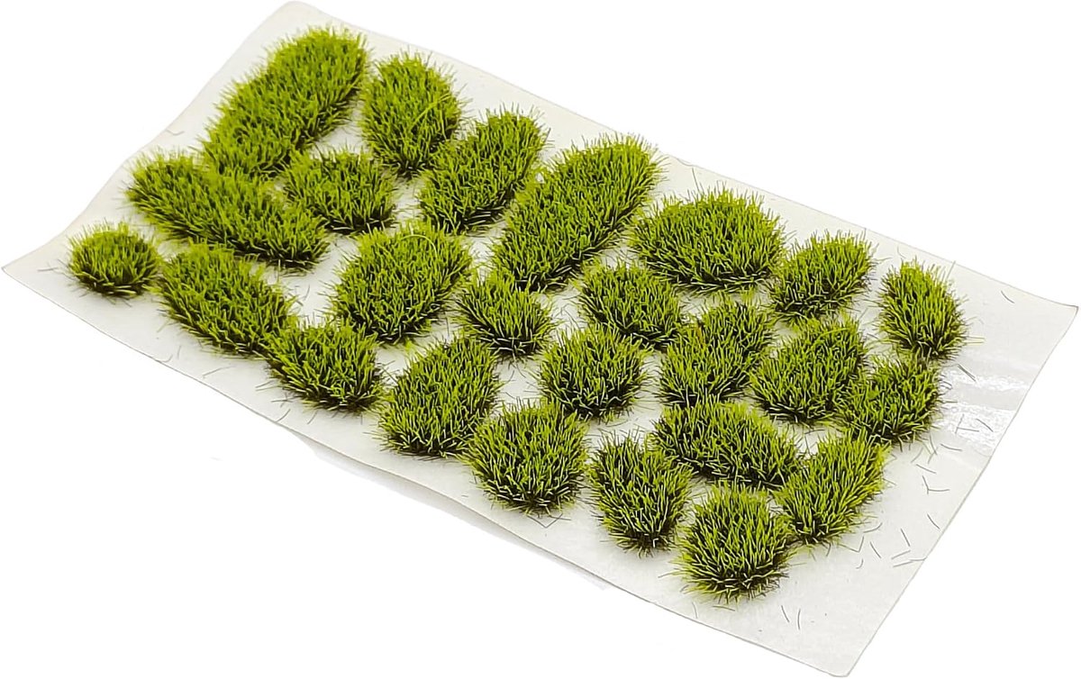 SnelShoppen - Kunstgras Tuft Miniatuur Gras Voor DIY Spoorweg Terrarium Landschap - Realistisch, Duurzaam, Zelfklevend, 30 Stuks