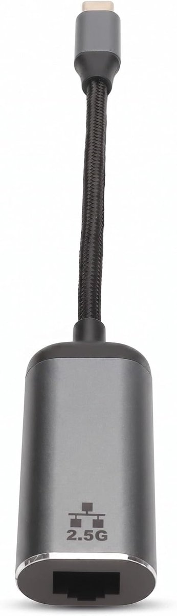 SnelShoppen - USB C Naar Ethernet Adapter, 2.5G Gigabit Ethernet LAN Netwerk Adapter, Hoge Prestatie, Sneller dan Gigabit, Type C Naar RJ45, 10 100 10