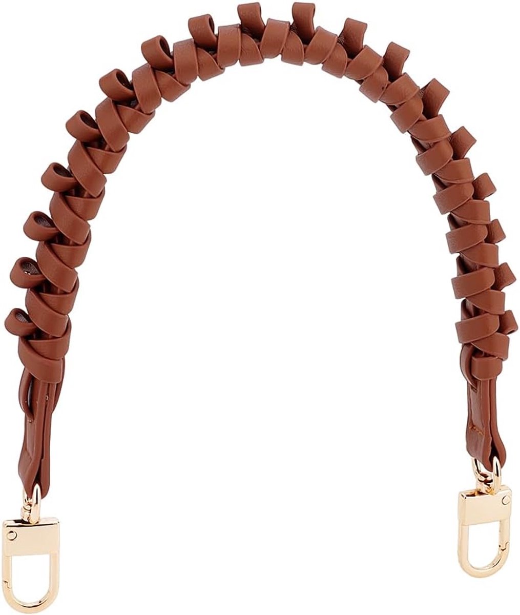 SnelShoppen - Geflochten GeldbörsenStraps PU Leren Handtasriem met Draaisluitingen - Korte PU Leren Handtas Handvat voor Vrouwen - Vervangende Handtas