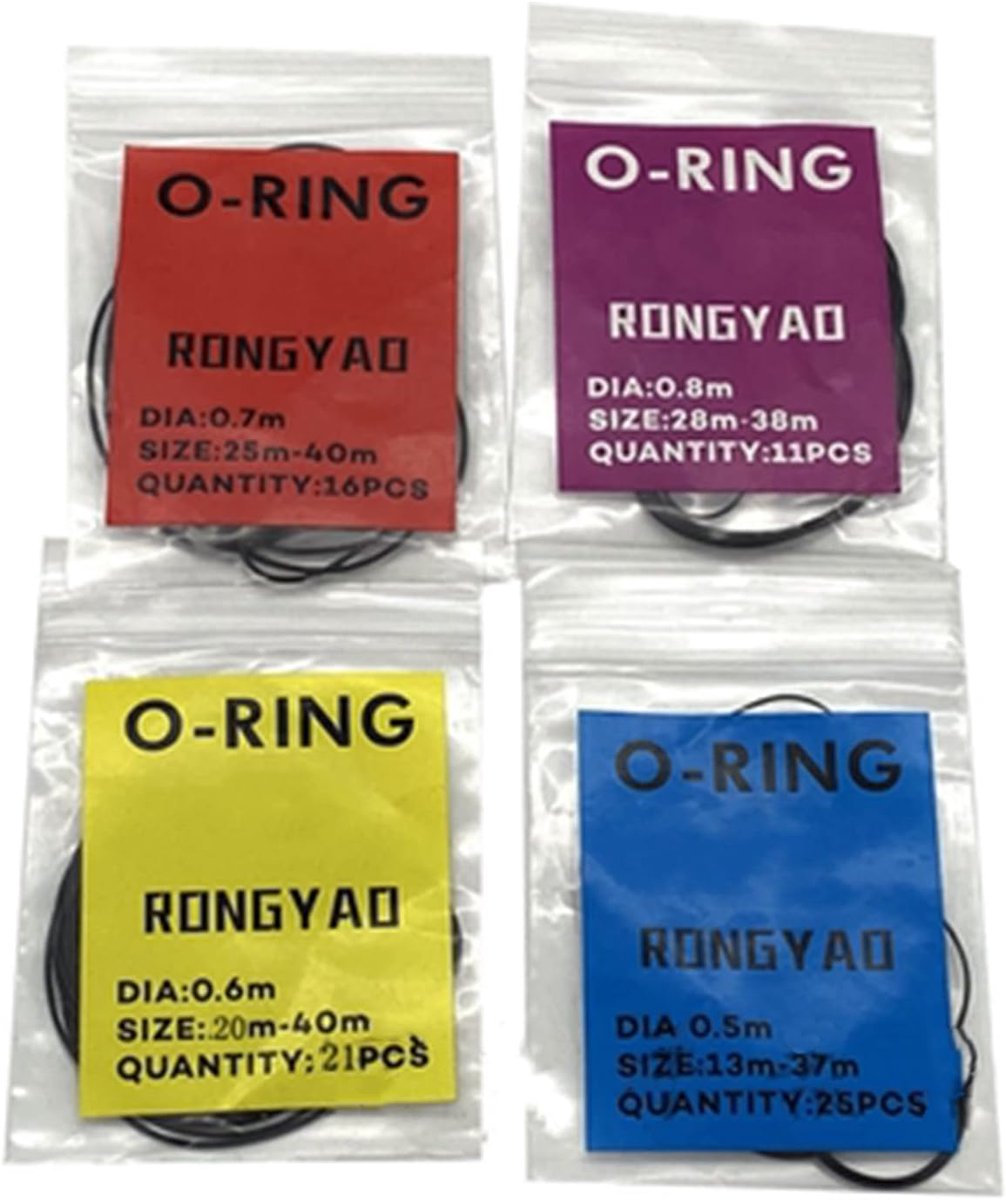 SnelShoppen - Sealing Ring Waterdichte O-Ringen voor Horloge Reparatie - Elastische Rubber Gasket 0.5/0.6/0.7/0.8mm Zwart - Horloge Accessoires voor B