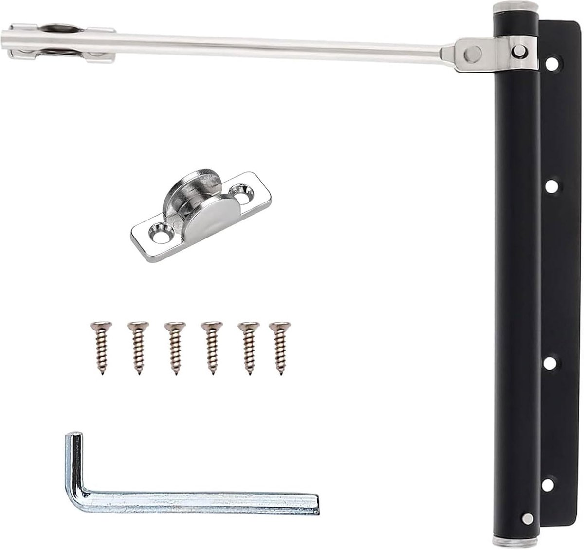 SnelShoppen - RVS Automatische Deurdranger - Verstelbare Spiraal Schuifdeur voor Binnen en Buiten, Thuis, Kantoor en Hotel, 20-35 kg, 35 x 185 mm