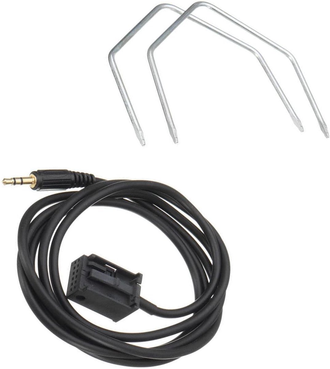 SnelShoppen - Universele Auto AUX IN Adapter Interface Kabel Kit met Demontagegereedschap, Plug & Play Auto Stereo Radio Afspeelaccessoires Vervanging