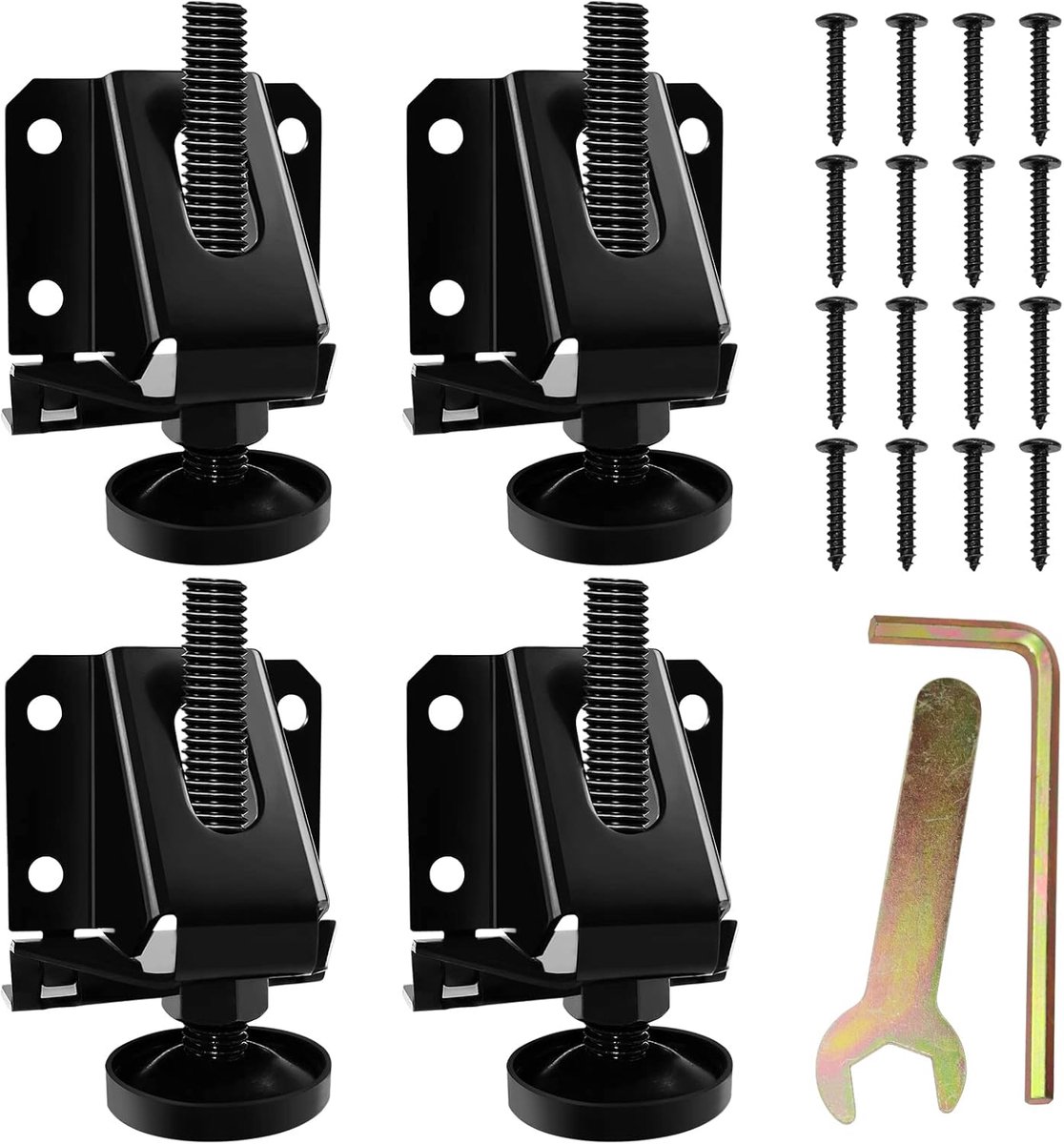SnelShoppen - 4 Stuks Zware Stabiliteitsvoeten voor Meubels, Hexa Moeren, Verstelbare Meubelpoten, Niveauer voor Tafels, Kasten, Werkbanken, Planken e