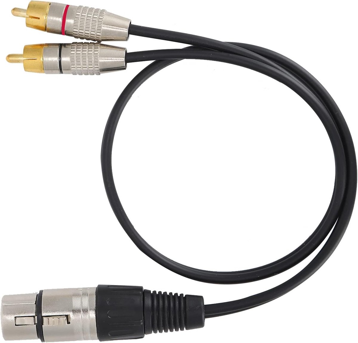 SnelShoppen - Audio Splitter Kabel 1 XLR Vrouwelijke Plug Naar 2 Mannelijke Plugs, PVC, Metaal, Flexibel, Ideaal Voor Thuisbioscoop en Professioneel G