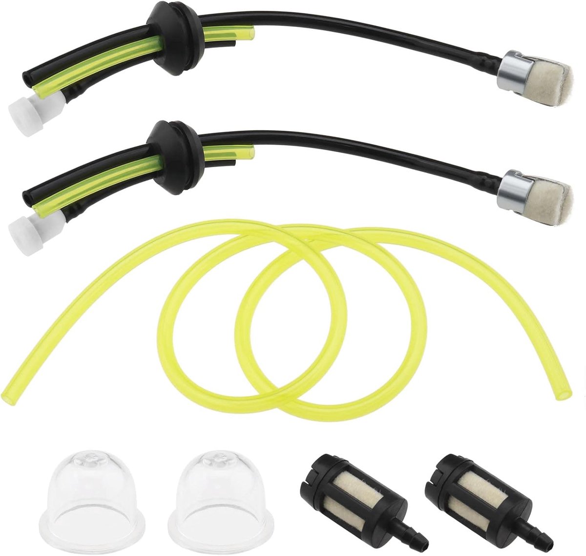 SnelShoppen - Set van 7 Benzinefilters met Brandstofslang voor Multitool, Brush Cutter, Irrigatie Cutter, 4-in-1 Tuingereedschap - Duurzaam Rubber en