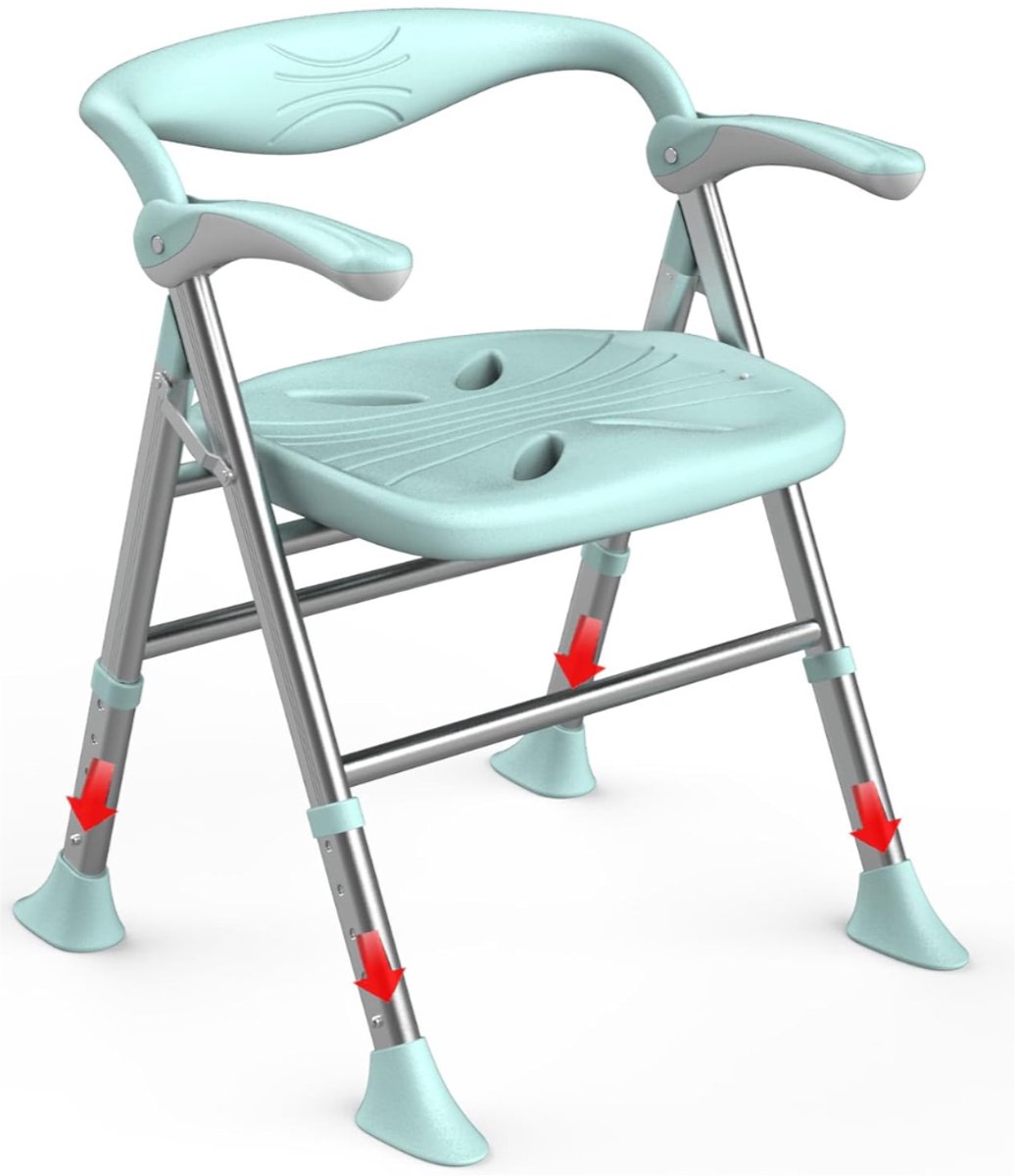 ApexArte® Douchestoel met Armleuningen - Douchekruk Rug - Veilig Douchen