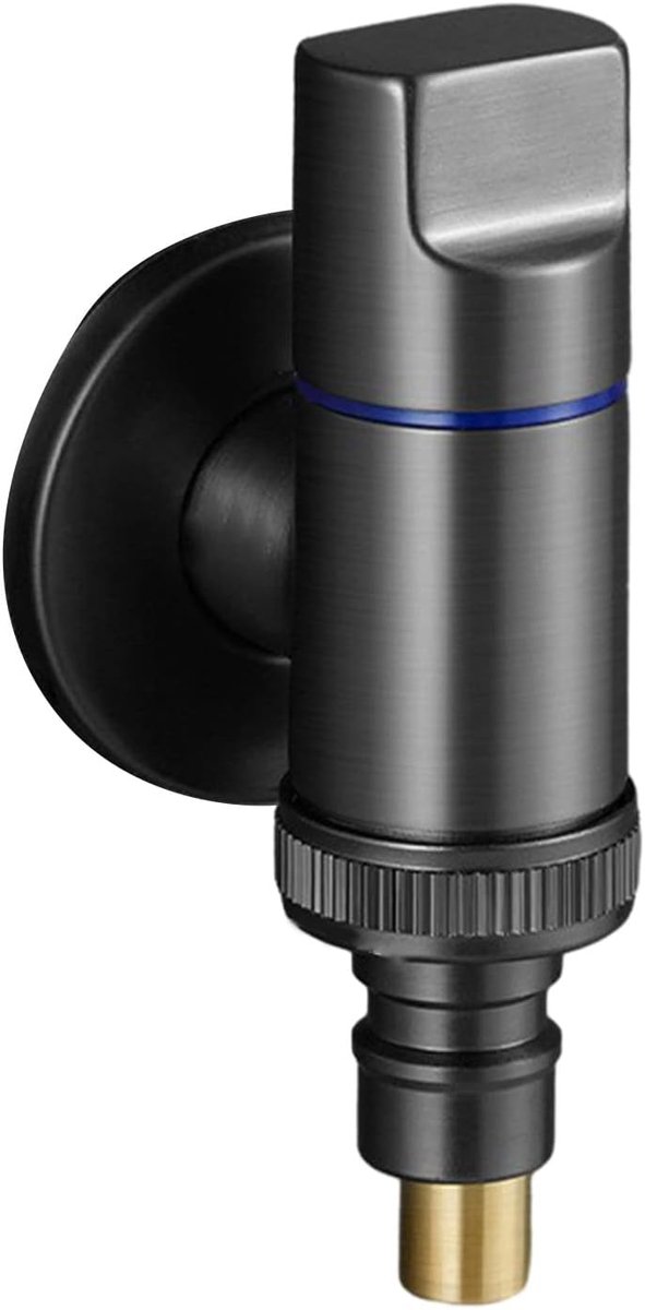 SnelShoppen - Kraan voor Wasmachine, Messing Waterstop, Snelle Openingshoekklep, Grijs, Duurzaam en Handig voor Keuken en Tuin