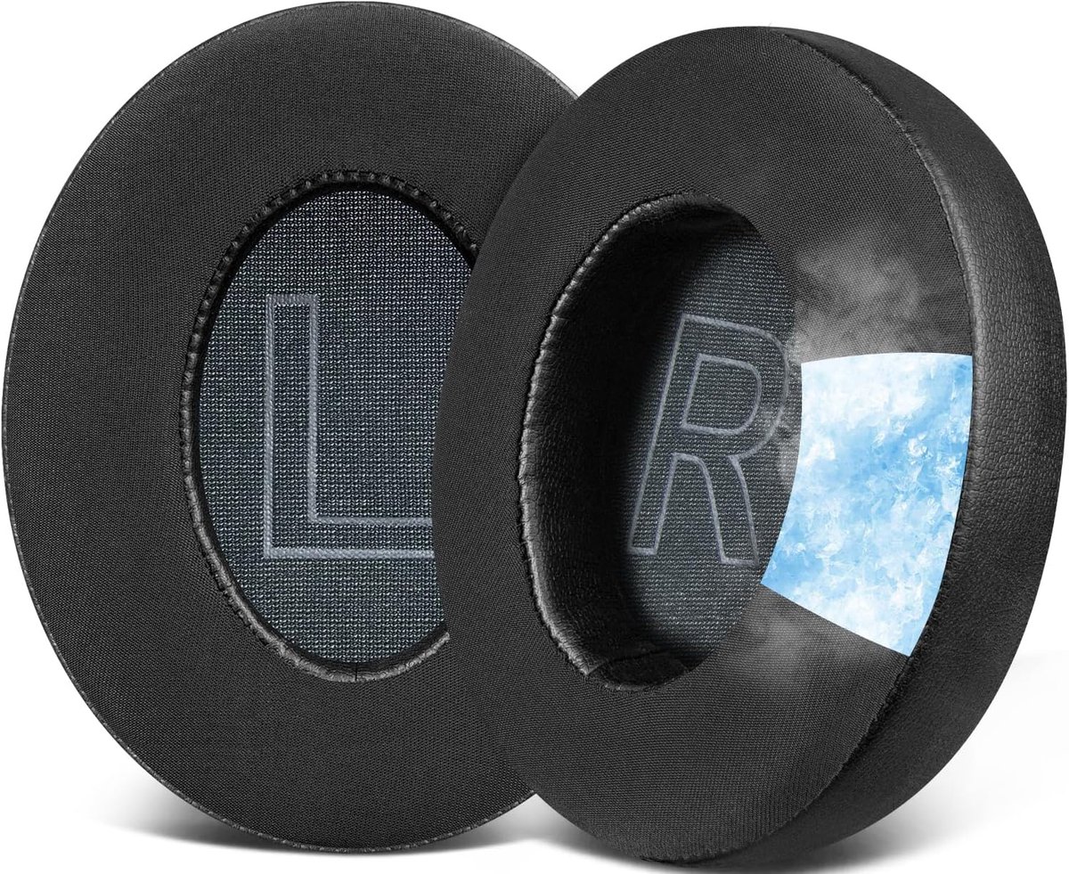SnelShoppen - Cooling Gel Oorkussens Vervanging voor Anker Hoofdtelefoon Q20/Q20+/Life 2 - Hoog-Dichtheid Gel, Zwart, Ideaal voor Zomergebruik