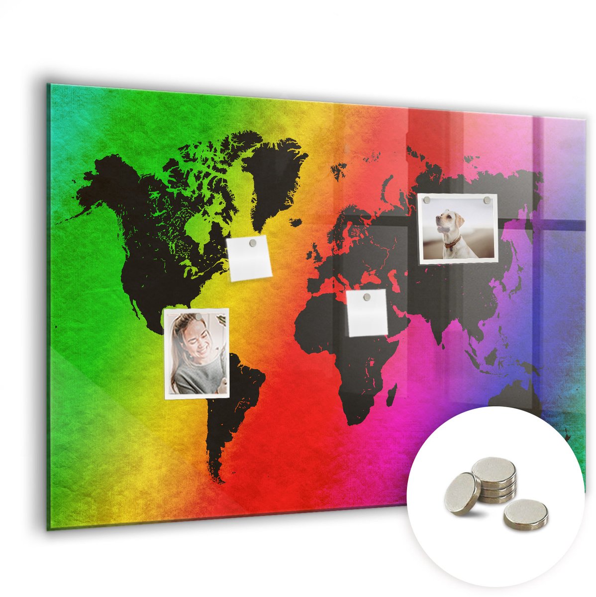 Coloray Glazen Magneetbord - Magnetisch Bord Motiverende tekst - 100x70 cm - Veelkleurig Magneetbord - Magnetic Board - Magneetbord Design