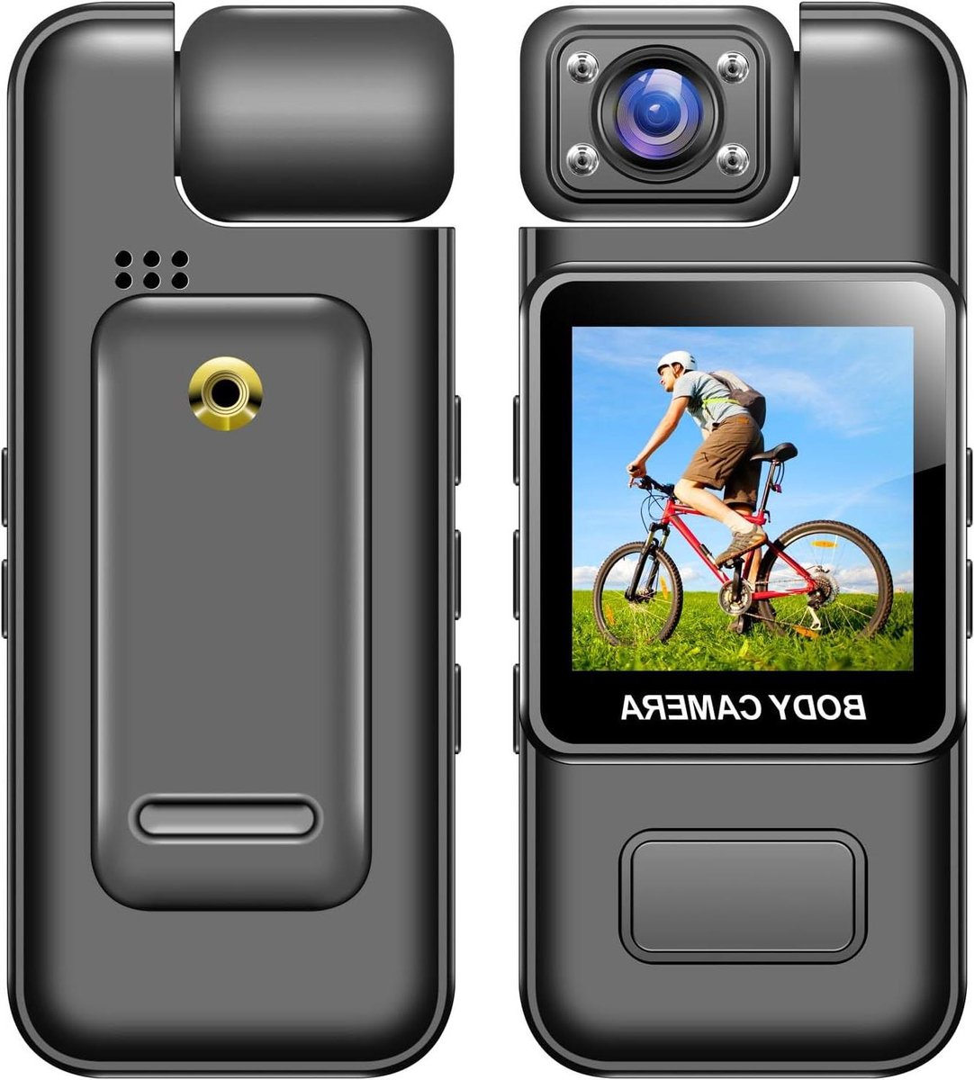 Body Camera - Draagbare Recorder - Veiligheid Vastleggen - 180° Roterende Lens - 4K Resolutie - Zwart