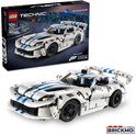LEGO Technic Dodge Viper GTS-R modelauto naast de verpakking, witte sportauto met blauwe strepen.