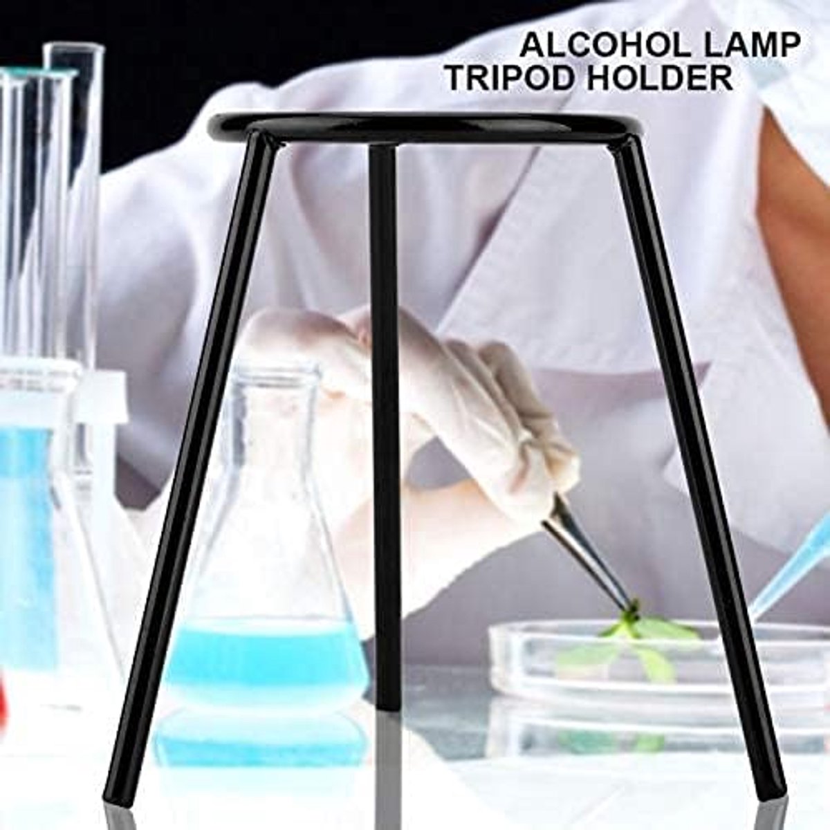 SnelShoppen - Laboratorium Tripod Branders Tripod voor Fysica en Scheikunde, Hoogwaardige Staal, Hittebestendig en Duurzaam, Geschikt voor Alcohol Lam