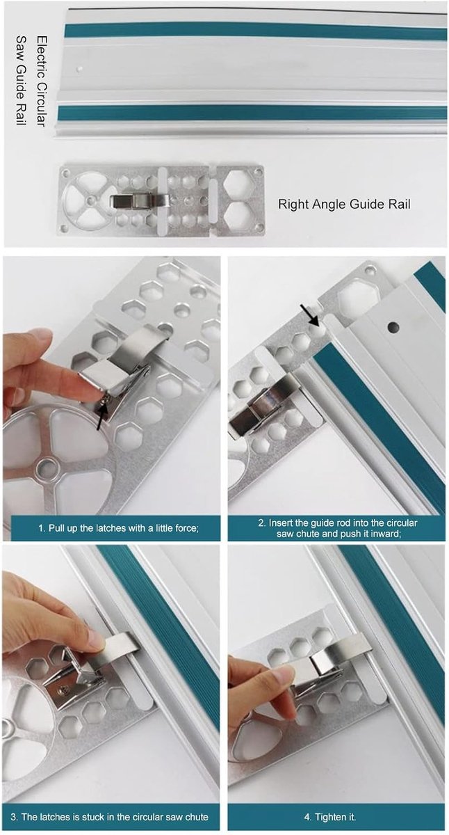 SnelShoppen - Houtbewerking Rechte Hoekgids Rail, Aluminium Legering RVS Materiaal, Freesmachine Open Bord Hulp Rail, Elektrische Cirkelzaag Track Ger
