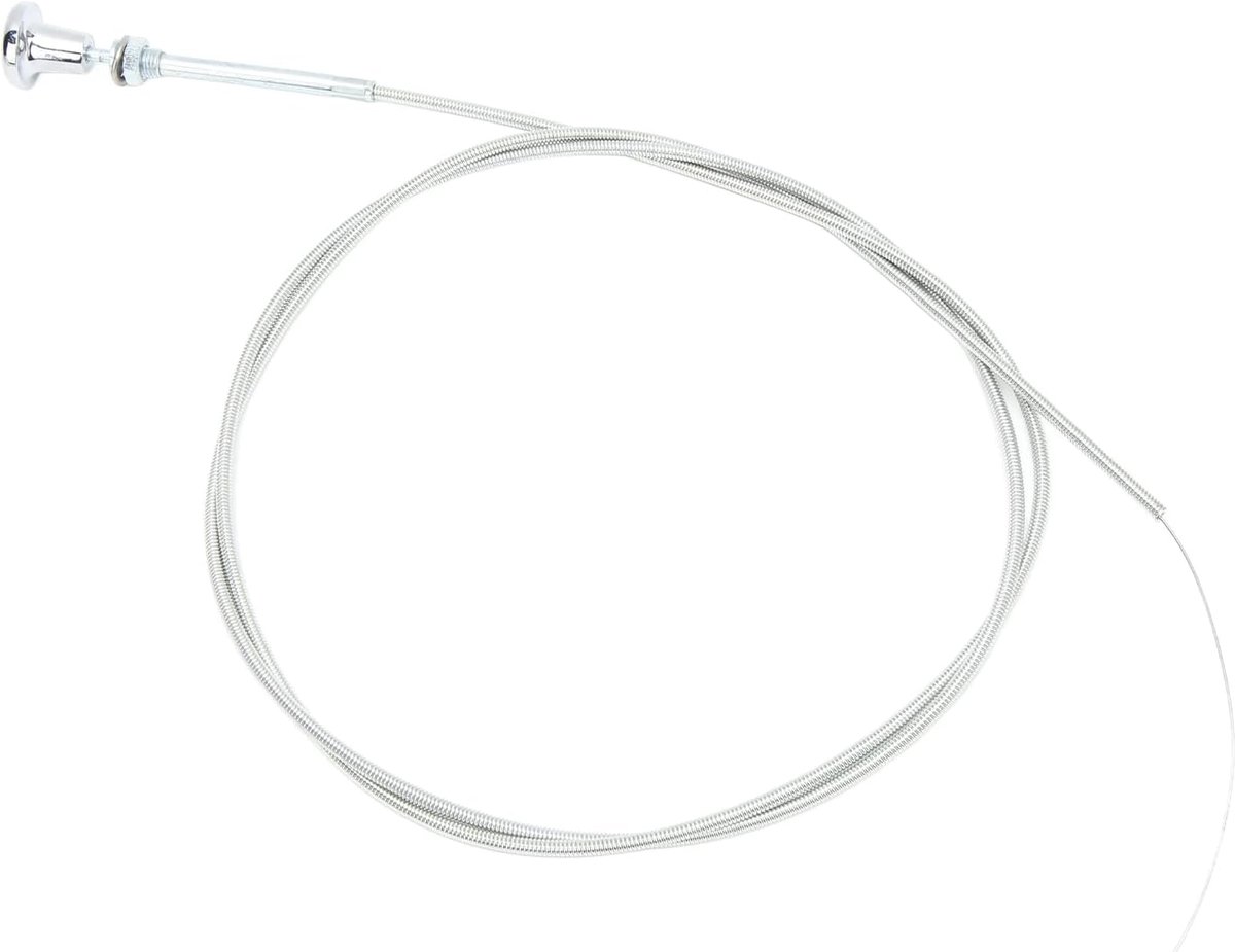 SnelShoppen - Universele Choke Controle Kabel 6ft voor 4 6 8 Cilinder Motoren, Roestvrij Staal en Chroom, Vervangingskabel voor Carburetor