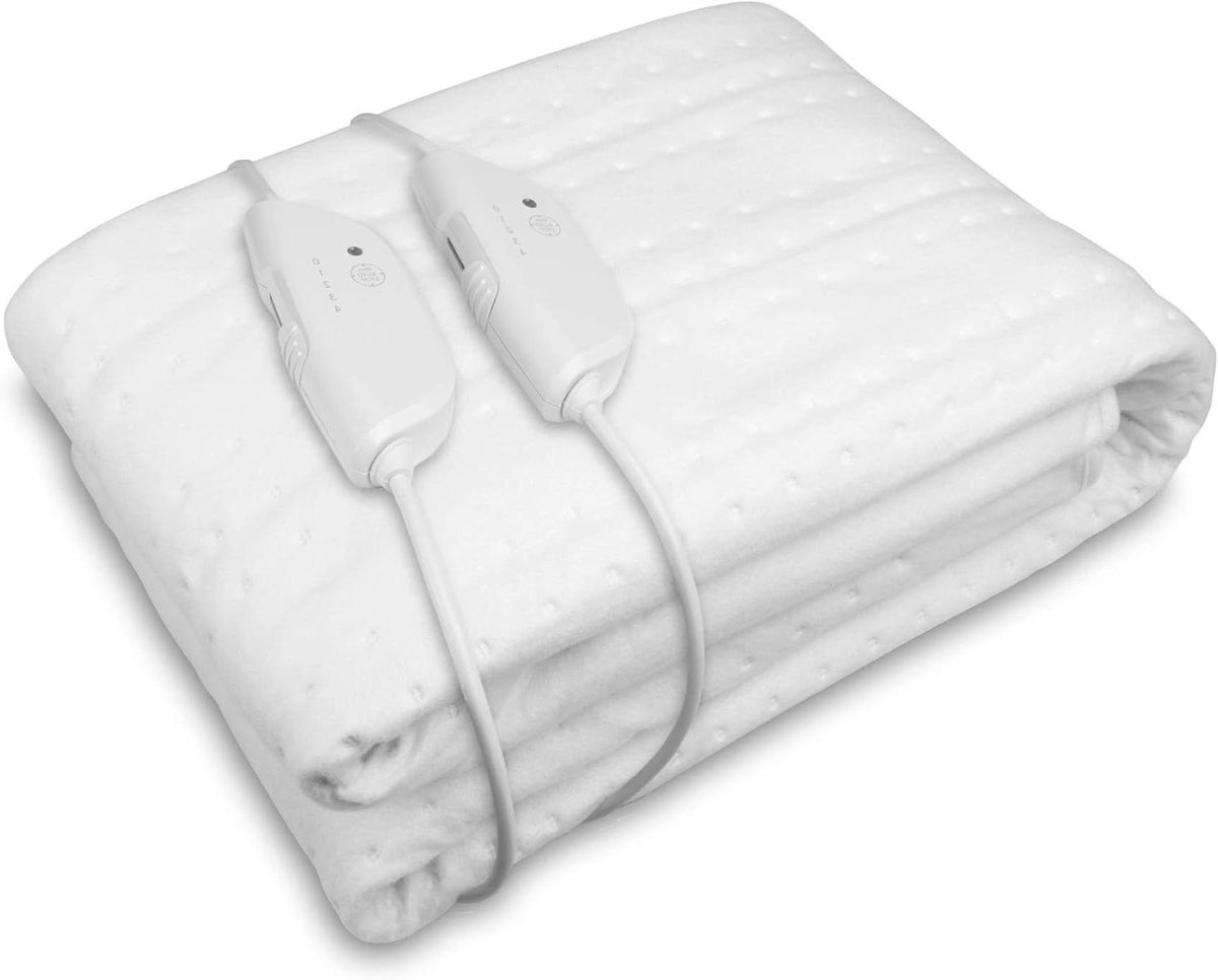 Elektrische Dekens - Warmteonderbed - Gezellig Warm - Dubbele Bediening - 150 x 160 cm - Wit