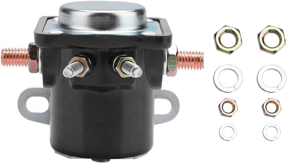 SnelShoppen - Yctze Solenoïde Relais 12V DC 4 Terminals Schakelaar voor Auto Vrachtwagen Zware Starter Solenoïde Relais Schakelaar met Schroefpakket
