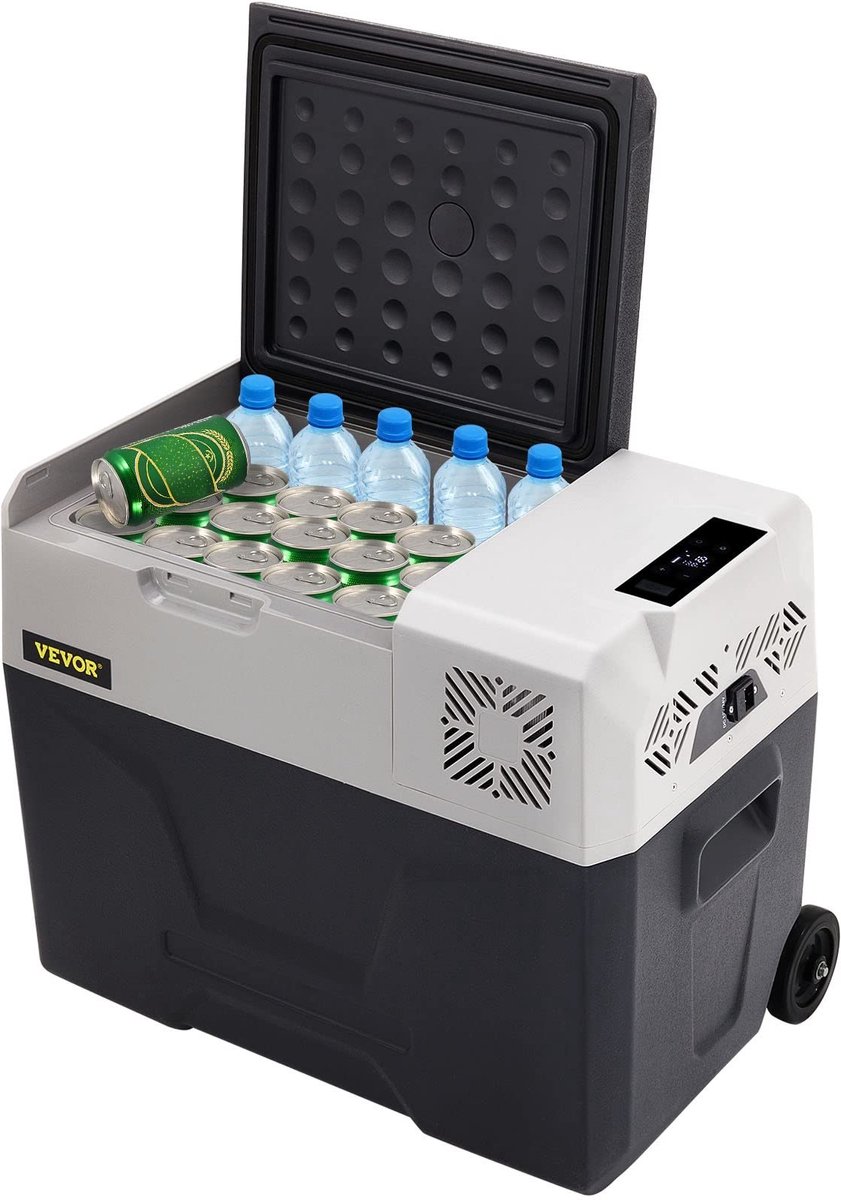 SnelShoppen - 30 Liter Autokoelkast, Compressorkoelbox van Roestvrij Staal, Ideaal voor Camping, Vakantie en Auto, Mini-Koelbox met Uitstekende Isolat