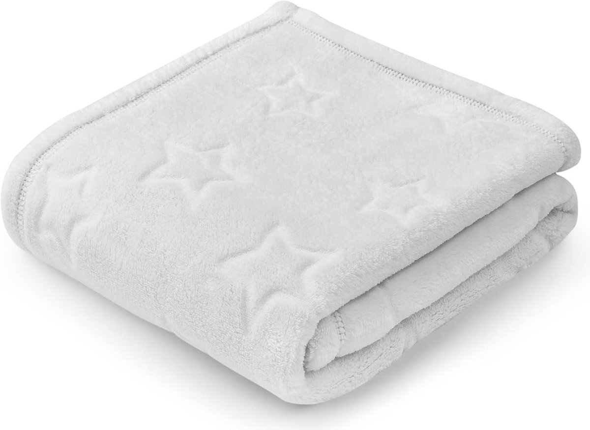 SnelShoppen - Pepi Knuffeldeken 70 x 100 cm, Babydeken, Fluffy Deken van 100% Polyester, Veilig en Zacht voor de Huid, Sterren, Ideaal voor Thuis, Tui