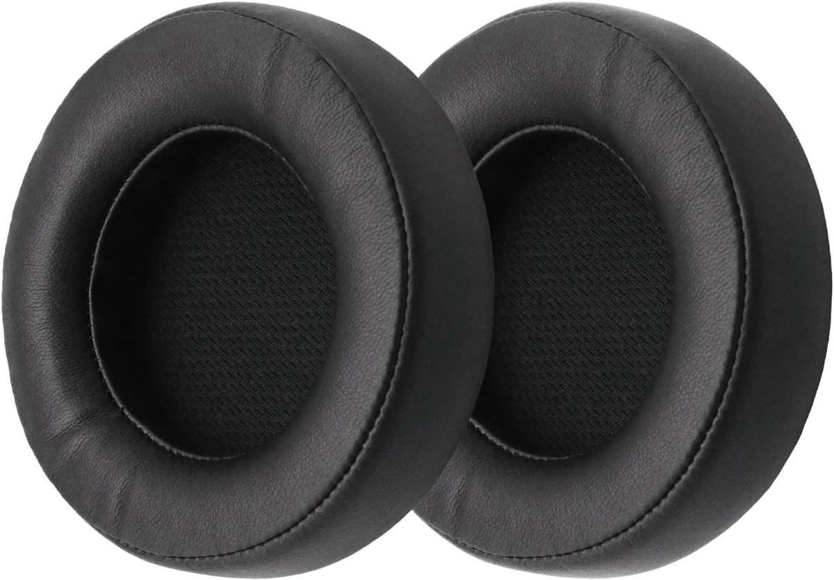SnelShoppen - 1 Paar Oorkussens Vervangingsonderdelen voor Hoofdtelefoon, Geheugenschuim en Eiwitleer, Zwart, Geschikt voor Corsair Virtuoso RGB Wirel